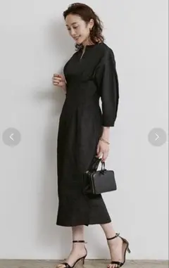 UR‘S ふくれジャガードキーネックワンピース