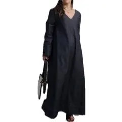 極美品✨ロングワンピース　デニムワンピース　Aライン