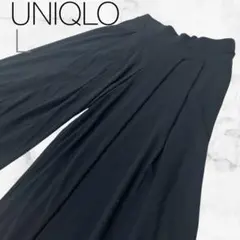 【ユニクロ】ボトムスズボンパンツブラックウエストゴムフレア