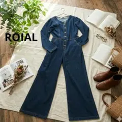 【美品】ROIAL ロイアル デニムオールインワン サロペット　濃紺　S