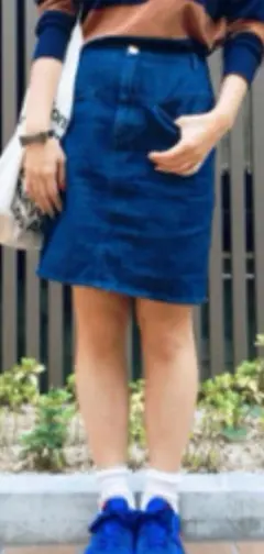 lepsim デニムスカート　ブルー　大きいサイズ　L 　ひざ丈　レプシム