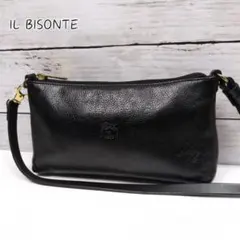 イルビゾンテ ショルダーバッグ ハンドバッグ ブラック 2way シボ