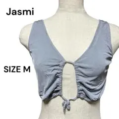 Jasmi シルク100% ブラトップ M ライトグレー ナイトブラ