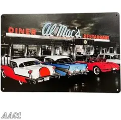 ブリキ看板 AA01 インテリア 雑貨 クラシック 車 絵 置物 アート 壁掛け
