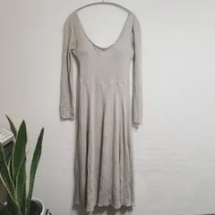 アパートバイローリーズ 淡い カーキ ロング ワンピース セクシー パッド入り