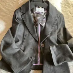 グレー スウェットスーツ素材 ブレザー.スカート38