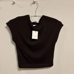 新品未使用　ZARA ザラ　ブラウン　ミニTシャツ　Tシャツ　茶色　Mのサムネイル