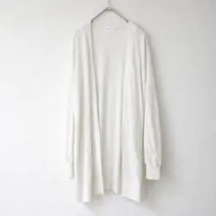 【index】ホワイト/カーディガン/ロング丈/長袖/シンプル/ゆったり/春夏