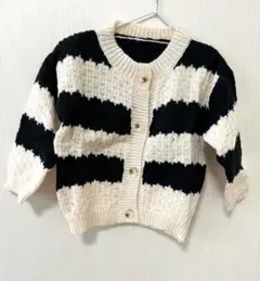 ボーダー ニットカーディガン カーディガン 80cm 未使用品
