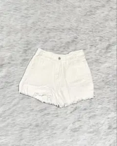 デニムショートパンツ 白 Sサイズ