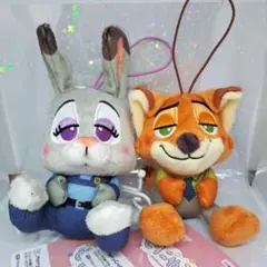 【新品未使用】ズートピア　ニック&ジュディ ディズニー　むにゃすやマスコット