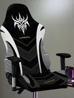 ゲーミングチェア ブラック ホワイト GAMERSロゴ