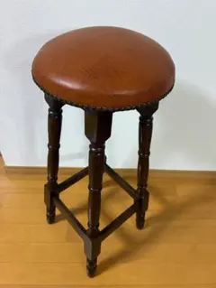 セット販売③】イタリア製 カントリー調 木製カウンターチェア（2脚