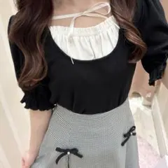 新品未使用未開封♡evelyn 半袖クシュリブTP ブラックのサムネイル