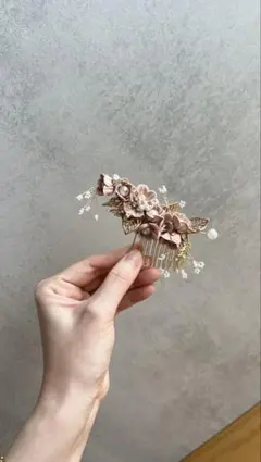 ウェディング用花飾りヘアコーム