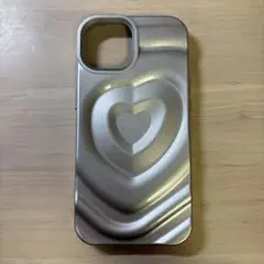 スマホケース iPhone15 シルバー ハートのサムネイル
