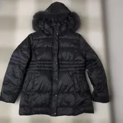 ブラックダウンジャケット フード付き　LL