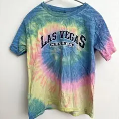 タイダイ 半袖 Tシャツ 丸首 Ｔシャツ Ｓ 桃 青 黄 綿 キッズ レディース