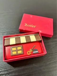 Rosier レザー キーケース レッド/ブラウン