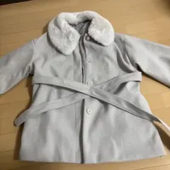 GRL ファー付きライトグレーコート F