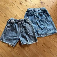 デニム　スカート　ショートパンツ