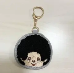 モンチッチ さがらキーホルダー 刺繍　ブラック キーホルダー