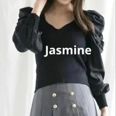 Jasmine★ジャスミン Vネックパワショルニットプルオーバー