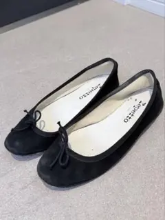 Repetto レペット サンドリオン リネン混バレエシューズ 黒37 1/2