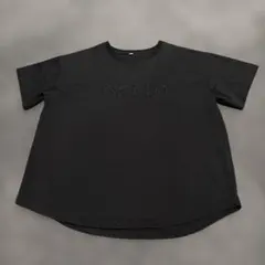 Nacréロゴ刺繍 半袖Tシャツ ブラック L