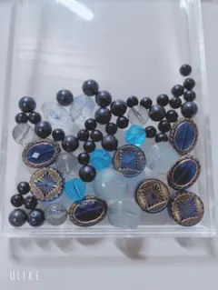 アクリル　プラスチック　ビーズ　ブルー