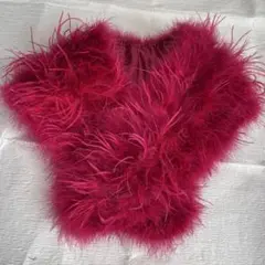 成人式　振袖ファー ショール　赤色