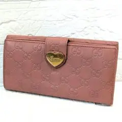 GUCCI シマ ラブリーハート メタリック ワインレッド ゴールド - メルカリ