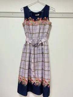 【美品】axes femme 花柄×チェックワンピース