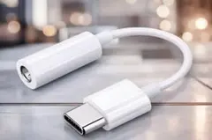 DAC対応 耐久強化 白 USB Type-C イヤホン変換アダプタ 3.5mm