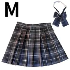 制服 女子 ミニスカート 中学 高校 チェック柄　リボン　2点　コスプレ