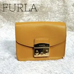 FURLA フルラ　メトロポリス　レザー　チェーンショルダーバッグ　イエロー