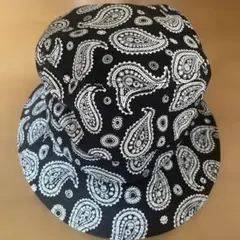 ペイズリー柄バケットハット ブラック