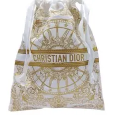 CHRISTIAN DIOR ゴールド装飾 巾着ポーチ