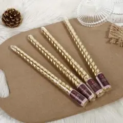 ハロウィン飾りアンティーク風キャンドル　ローソク　ろうそくスパイラル4本セット