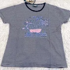 Y2K 00s ボーダー　ラメプリント　Tシャツ　Louis Versusのサムネイル