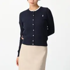 【新品タグ付】ポロラルフローレン ケーブルニットカーディガン ポニー QRコード