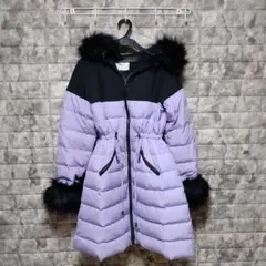 レディ値下げ　ラベンダー ファー付きダウンジャケット