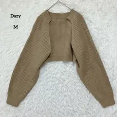 Dazy ニットカーディガン ショート丈 オープンフロント M シーイン