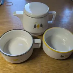 Chirp 小鳥柄 ティーポット ボウル 食器セット