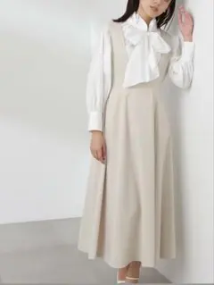 natural beauty basic UネックフレアジャンスカM