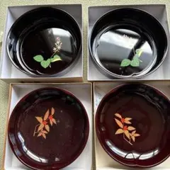 漆器 菓子器 4つの皿セット