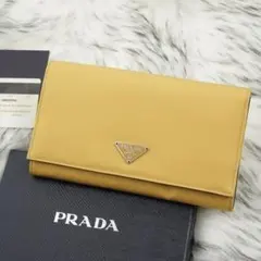 極美品　PRADA プラダ　長財布　ナイロン　三角プレート　トライアングル