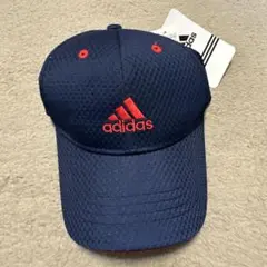 adidas ジュニアキャップ ネイビー/レッド 54-57cm