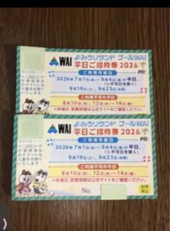 よみうりランド プールWAI 平日ご招待券 4枚セット - メルカリ