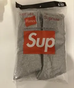 Supreme Hanes ソックス4足 グレー